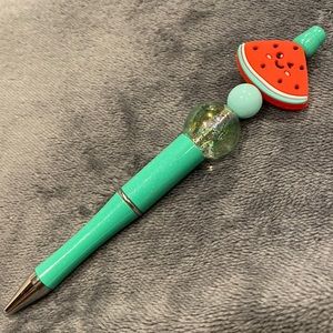 Summertime Watermelon Glitter Beaded Pen Turquoise writing Stationary